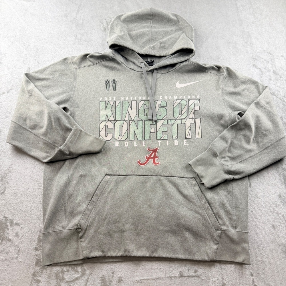 Nike Alabama Crimson Tide Men's L 2017 National Champions Kings of Confetti Hood